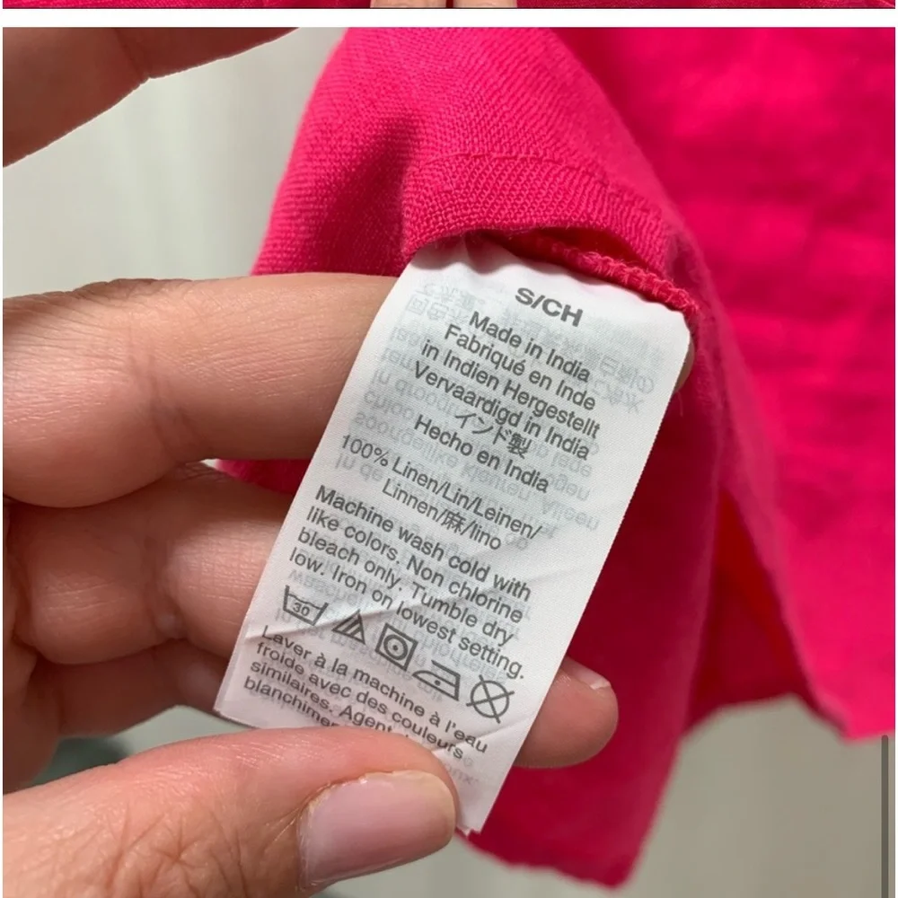 JCrew linen bow tank in bright pink - Picture 4 of 7